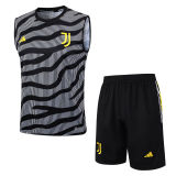Mens Juventus Singlet Suit Grey - Black 2023/24