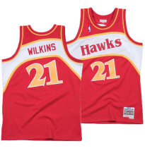 Mens Atlanta Hawks Dominique Wilkins Red 1986-87 Hardwood Classics Swingman Jersey