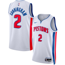 Mens Detroit Pistons Nike White 2023/24 Swingman Jersey - Association Edition