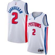 Mens Detroit Pistons Nike White 2023/24 Swingman Jersey - Association Edition