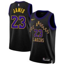 Mens Los Angeles Lakers NIKE Black 2023/24 Swingman Jersey - City Edition