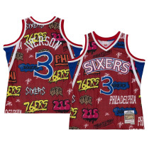 Mens Slap Sticker Swingman Allen Iverson Philadelphia 76ers 1996-97 Jersey