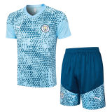 Mens Manchester City Short Training Suit Light Blue 2023/24