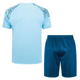 Mens Manchester City Short Training Suit Light Blue 2023/24