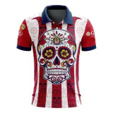 Mens Chivas Special Dia De Muertos Design Polo Shirt 2023/24