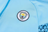 Mens Manchester City Jacket + Pants Training Suit Light Blue 2023/24