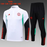 Kids Manchester United Training Suit White - Black 2023/24