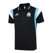 Mens Olympique Marseille Polo Shirt Black 2023/24