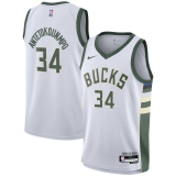 Mens Milwaukee Bucks Nike White 2023/24 Swingman Jersey - Association Edition
