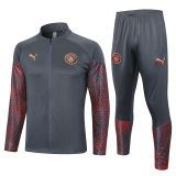 Mens Manchester City Jacket + Pants Training Suit Grey 2023/24