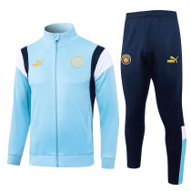 Mens Manchester City Jacket + Pants Training Suit Blue 2023/24
