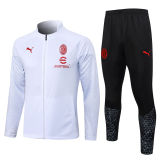 Mens AC Milan Jacket + Pants Training Suit White 2023/24