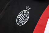 Mens AC Milan Jacket + Pants Training Suit Black 2023/24