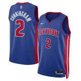 Mens Detroit Pistons Nike Blue 2023/24 Swingman Jersey - Icon Edition