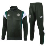 Mens Manchester City Jacket + Pants Training Suit Dark Green 2023/24