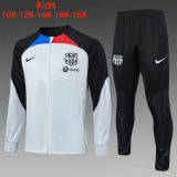 Kids Barcelona Jacket + Pants Training Suit Grey - Black 2023/24