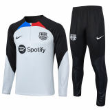 Mens Barcelona Training Suit Grey - Black 2023/24