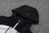 Mens Barcelona Hoodie Sweatshirt Grey - Black 2023/24