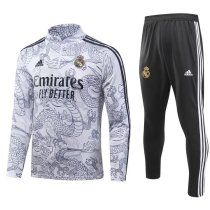 Mens Real Madrid Training Suit White Dragon 2023/24