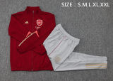 Mens Arsenal Jacket + Pants Training Suit Burgundy 2023/24
