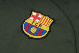 Mens Barcelona Hoodie Sweatshirt Dark Green 2023/24