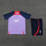 Mens Liverpool Short Training Suit Light Purple 2023/24
