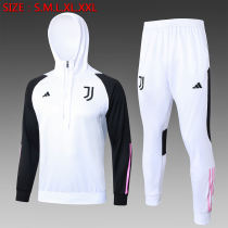 Kids Juventus Hoodie Sweatshirt + Pants Suit White 2023/24