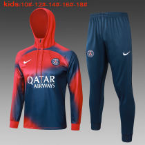 Kids PSG Hoodie Sweatshirt + Pants Suit Red 2023/24