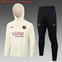 Kids PSG Hoodie Sweatshirt + Pants Suit Cream 2023/24