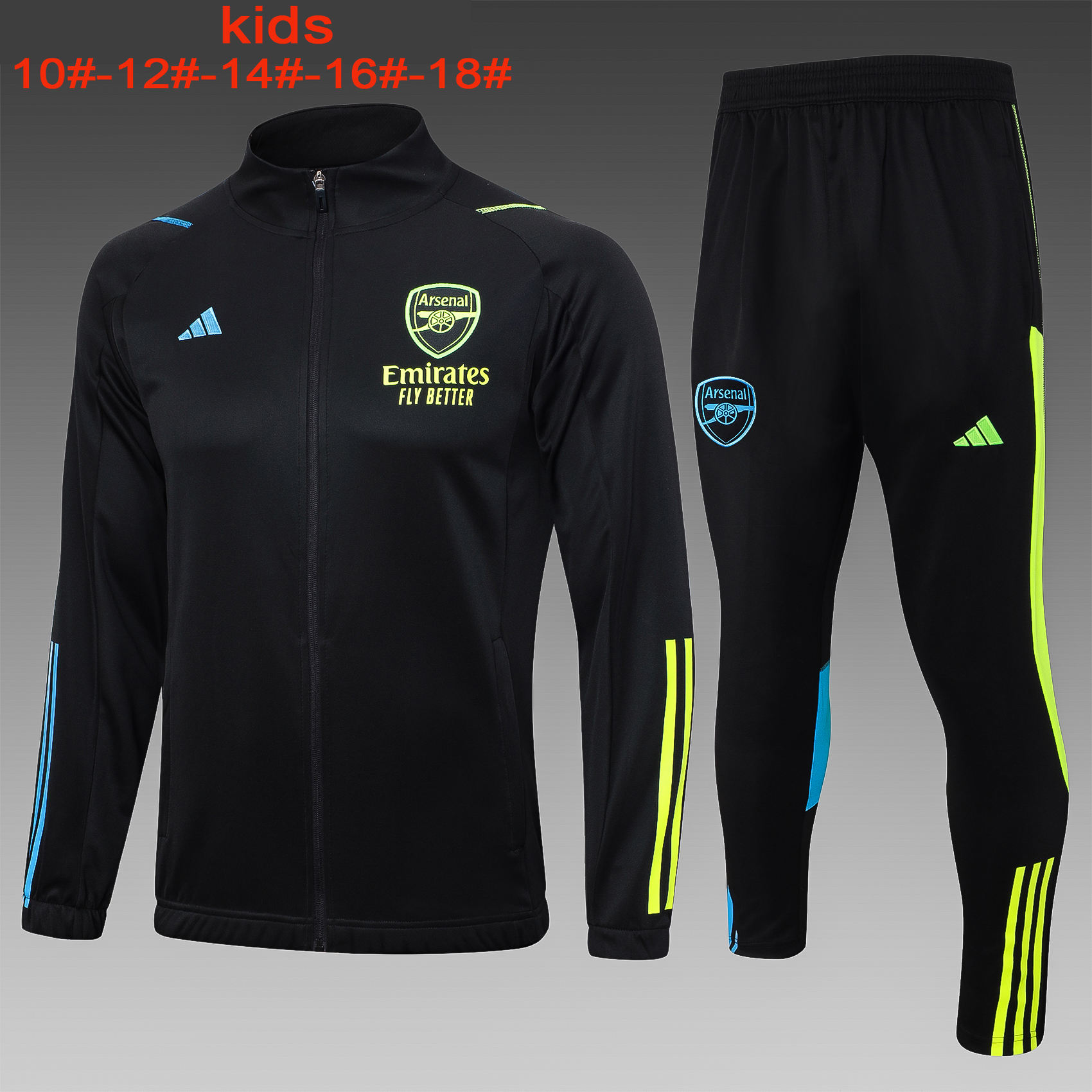 US 35.80 Kids Arsenal Jacket Pants Training Suit Black 2023