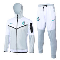 Mens Riyadh Al-Nassr Hoodie Jacket + Pants Training Suit Light Grey 2023/24