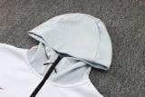 Mens Riyadh Al-Nassr Hoodie Jacket + Pants Training Suit Light Grey 2023/24