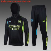 Kids Arsenal Hoodie Sweatshirt + Pants Suit Black 2023/24