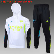 Kids Arsenal Hoodie Sweatshirt + Pants Suit White 2023/24