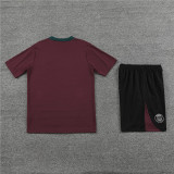 Kids PSG Short Training Suit Burgundy 2024/25
