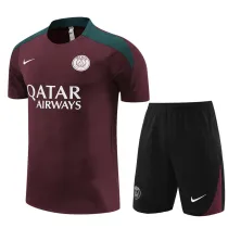 Mens PSG Short Training Suit Burgundy 2024/25