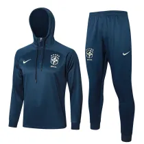 Mens Brazil Hoodie Sweatshirt + Pants Training Suit Royal 2024
