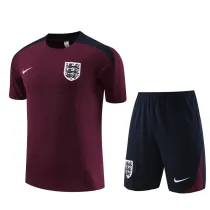 Mens England Short Training Suit Burgundy 2024
