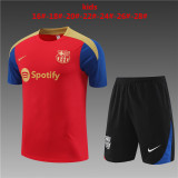 Kids Barcelona Short Training Suit Red 2024/25