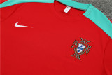 Mens Portugal Short Training Suit Red 2024