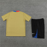 Mens Barcelona Short Training Suit Gold 2024/25