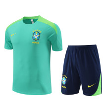 Mens Brazil Short Training Suit Green 2024