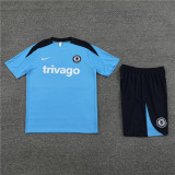 Mens Chelsea Short Training Suit Light Blue 2024/25