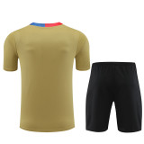 Mens Barcelona Short Training Suit Gold 2024/25