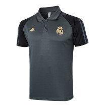 Mens Real Madrid Polo Shirt Grey 2023/24