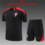 Kids Portugal Short Training Suit Black 2024