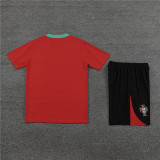 Mens Portugal Short Training Suit Red 2024