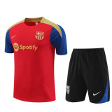 Mens Barcelona Short Training Suit Red 2024/25