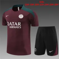 Kids PSG Short Training Suit Burgundy 2024/25