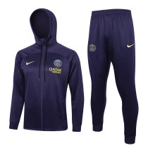 Mens PSG Hoodie Jacket + Pants Training Suit Dark Purple 2023/24